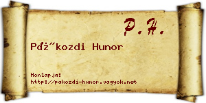 Pákozdi Hunor névjegykártya